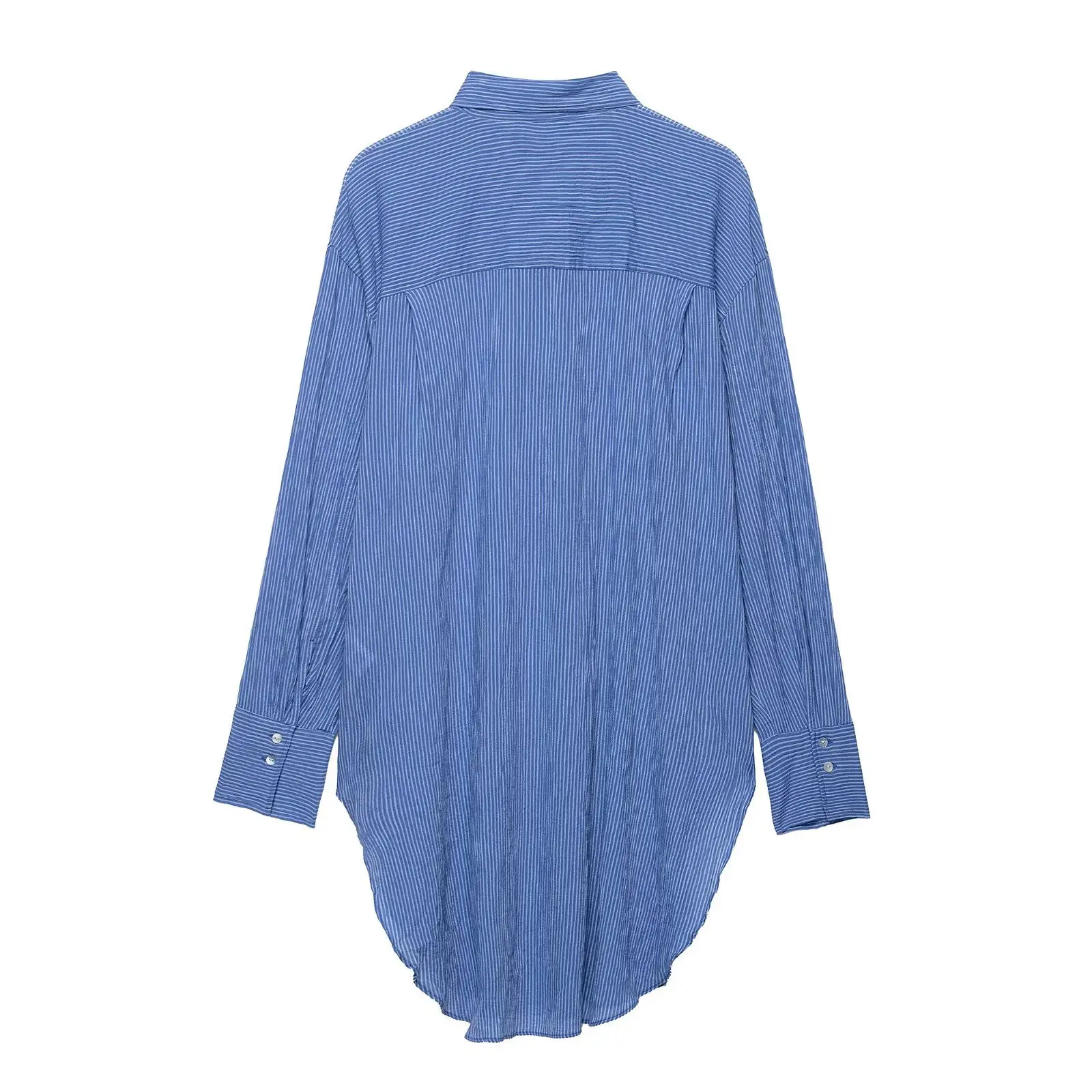 

Jnleaog, осенний новый женский повседневный дизайн в полоску, irt orts, длинный откидной воротник из полиэстера, средней длины, легкая одежда