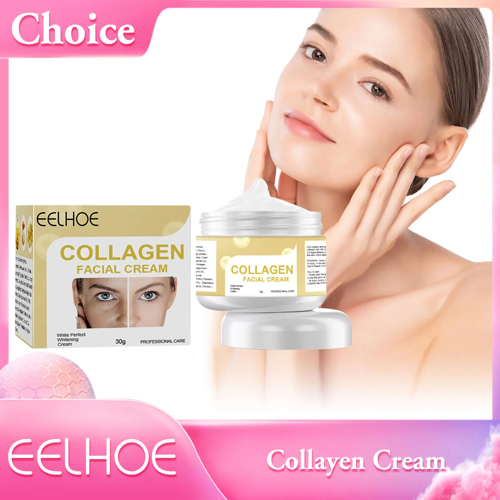 Crema facial de colágeno antienvejecimiento, reafirmante, hidratante, iluminadora, Reparadora de la piel, hidratante, blanqueadora