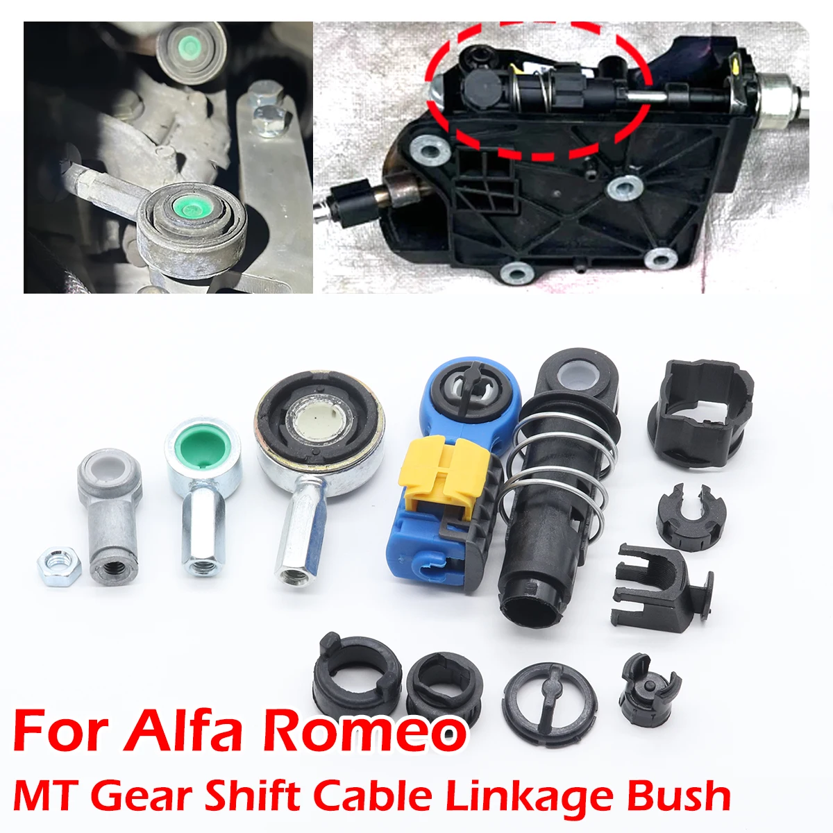For Alfa Romeo 145 146 147 GT 156 166 GTV Spider MiTo Giulietta Car Shifter Cable End Rod Bushing MT Linkage Lever Repair Kit