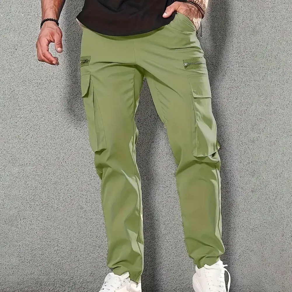 New Workwear Multi-pocket Trousers for Men, Woven Fabric Casual Pants, Leggings for Men Cargo Pants Joggers Mens Pants