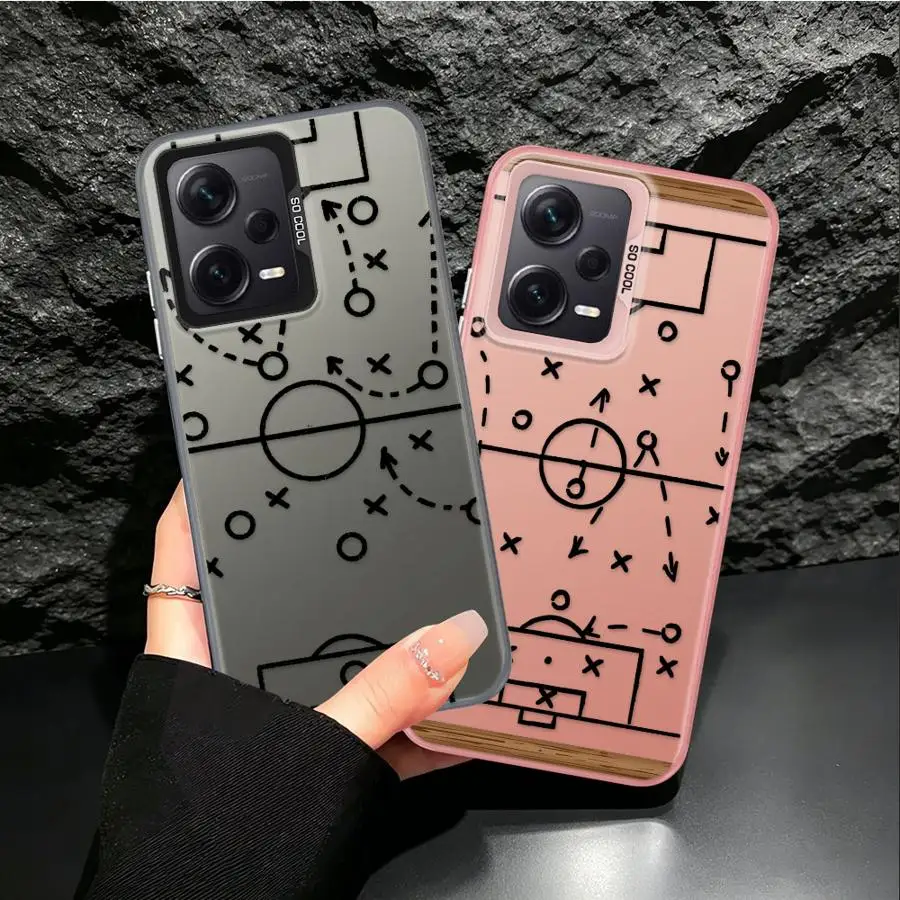 Coque de téléphone arrière à motif créatif de football pour Xiaomi Poco F3 GT C51 X3 NFC X5 F4 C50 X3 Pro