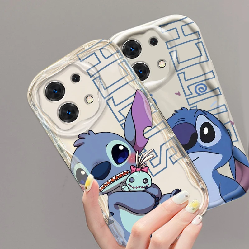 Disney Cute Stitch Art Self For Xiaomi Redmi Note 13 12 12S 11S 11 10 9 8 10A 9C 9T Pro Plus 5G Wave Oil TPU Phone Case