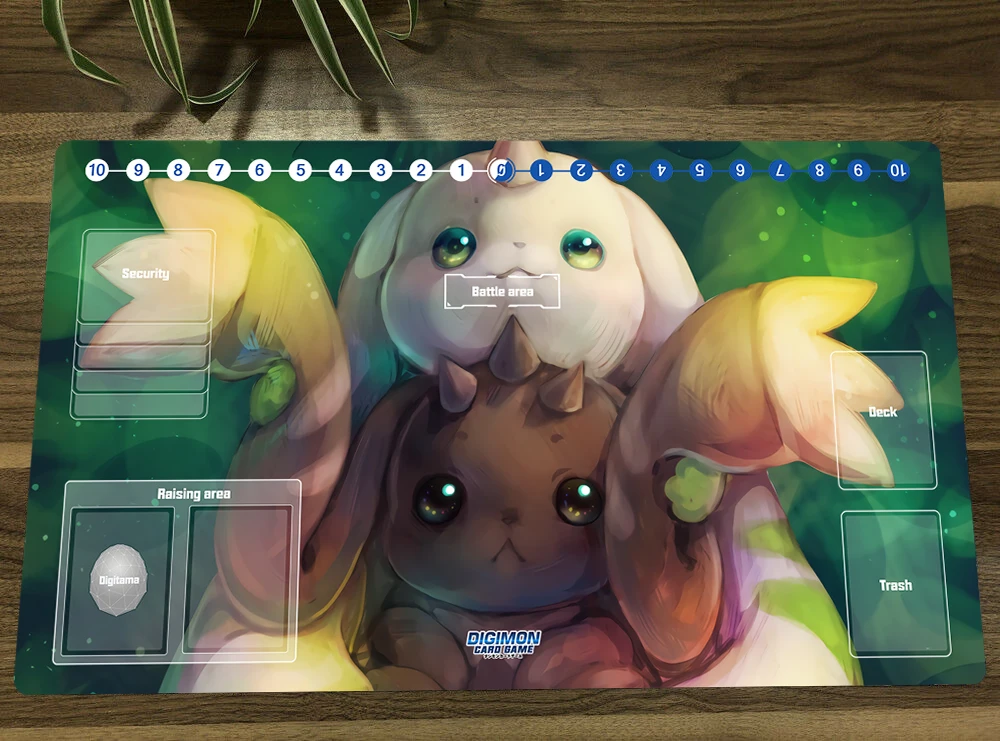 

Anime Digimon Duel Playmat Terriermon Lopmon Trading Card Game Mat DTCG CCG Mat Mouse Pad TCG Desk Gaming Play Mat 60x35cm