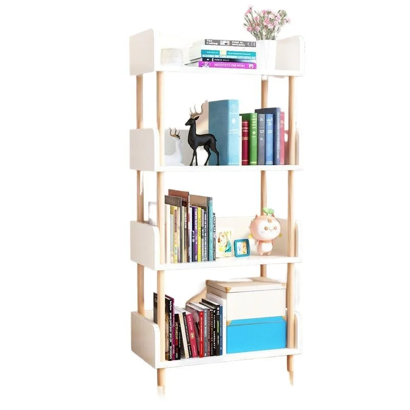Floor-to-ceiling shelves integrated against the wall, bookcases, household multi-layer storage shelves