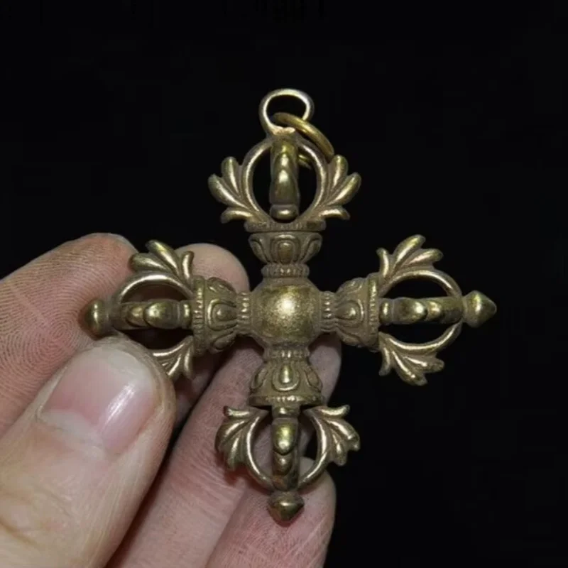 Tibetan temple bronze cross Dorje Phurpa Pestle Vajra Talismans Statue
