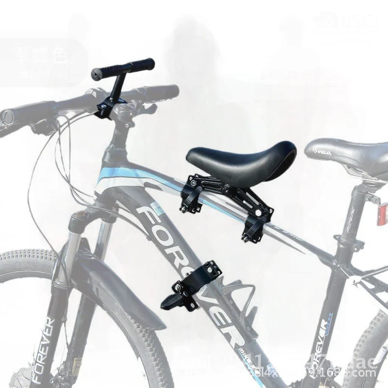 

Детское сиденье для горного велосипеда, переднее защитное седло с регулируемой скоростью, черное железное детское сиденье с подставкой для ног и подлокотником