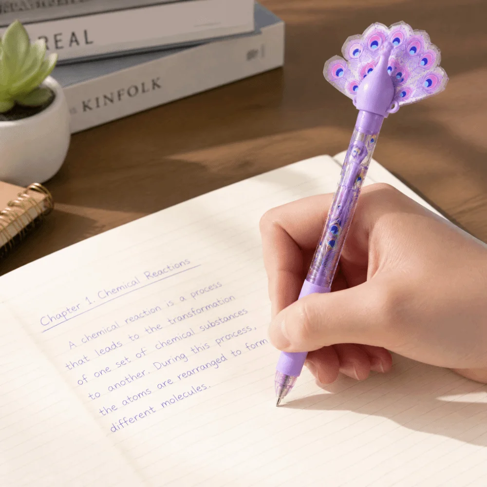 Cute Peacock Spread Tail Gel Pen Black Ink Pen Smooth Writing Neutral Pen Comfort Grip Quick Dry Ink Writing Pen Exam Practice