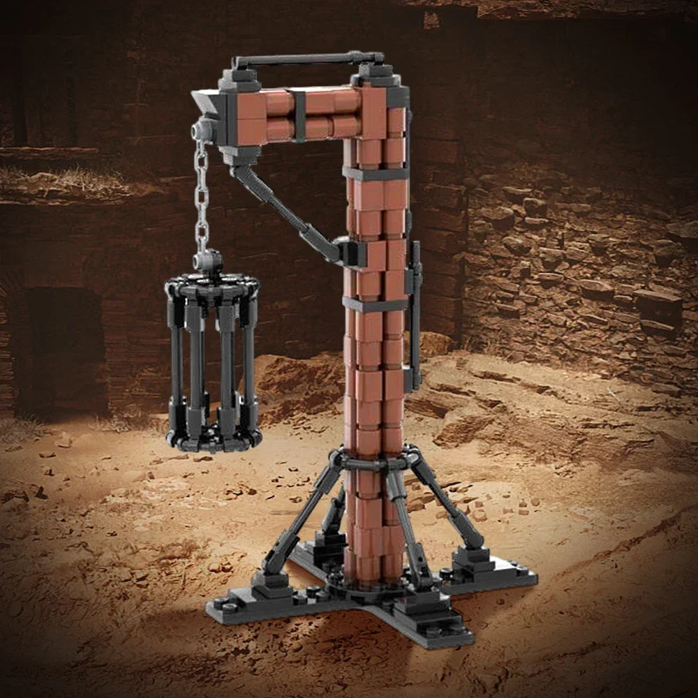 Gobricks MOC Militare Gibbet Building Blocks Soldati Imperiali Medievale Trebuchet Mattoni Scena Accessori Parti Giocattoli per Il Regalo Del Capretto
