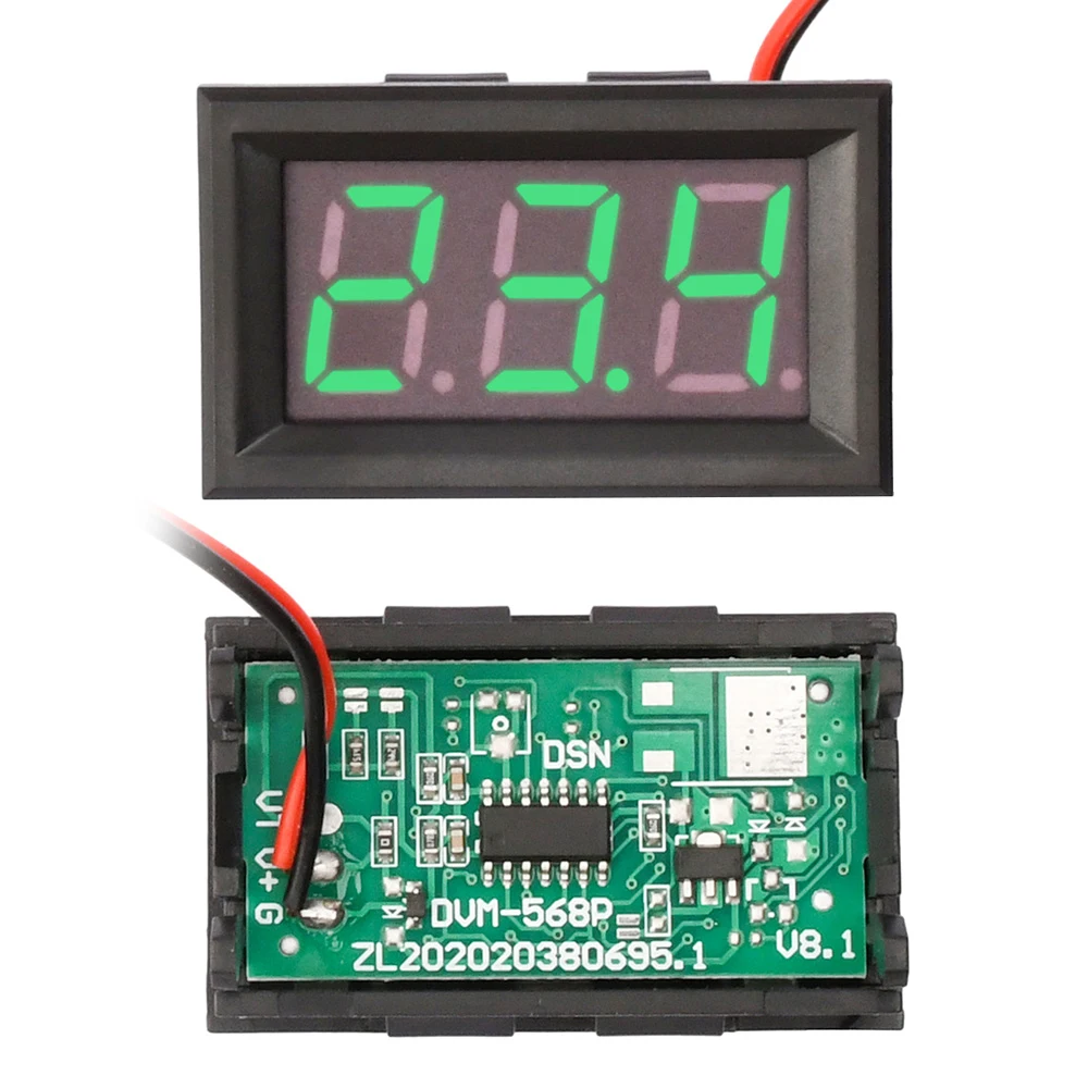 Digital Voltmeter DC 4.5V to 30V Voltage Panel Meter Red/Blue/Green/Orange/White For 6V 12V Electromobile Motorcycle Car