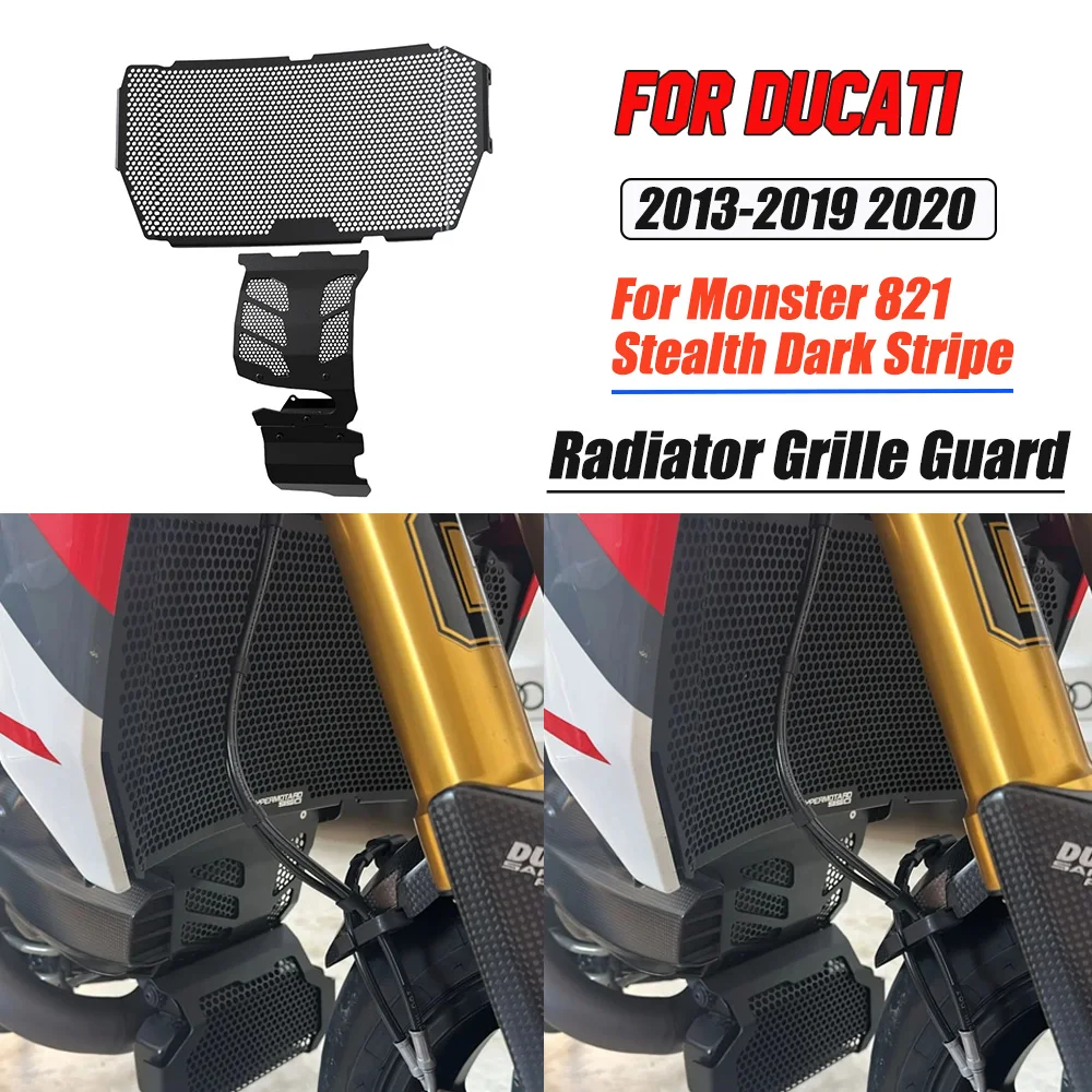 

Motocycle Radiator Grille Cover Water Tank Guard Protector FOR Ducati Monster 821 Stealth Dark Stripe 2013-2020 Oil Cooler Guard
