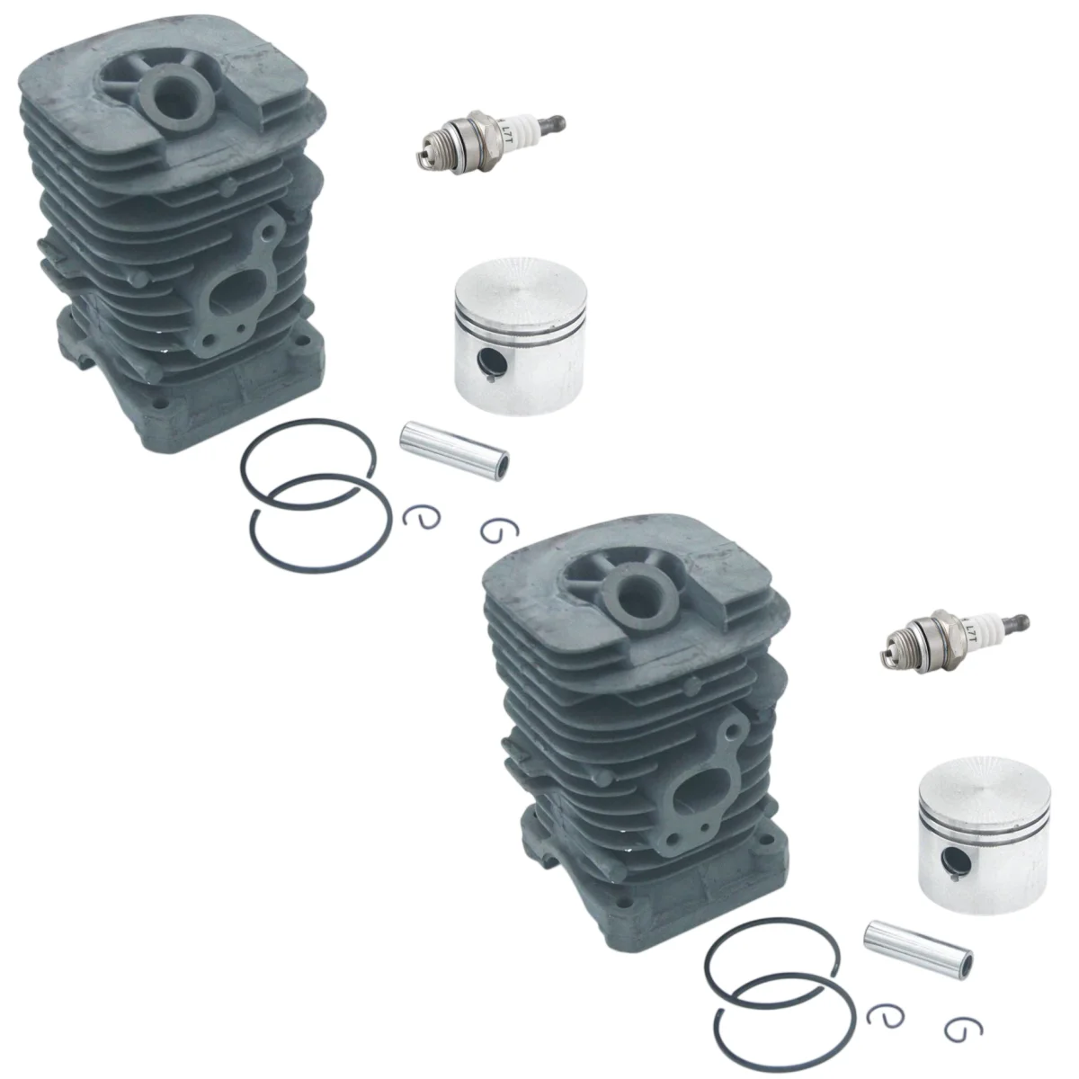 2PCS Cylinder Piston Kit 41.1mm for Partner 33 350 351 352 370 371 382 390 391 401 Formula 400 420 421 422 PN 530 01 25-52 530 0