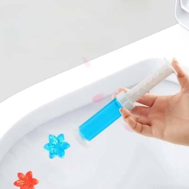 جل منظف المرحاض 6 ألوان على شكل زهرة قوس قزح عصي تذويب مزيل الروائح الكريهة لإزالة رائحة الحمام عطر زهري يدوم طويلاً