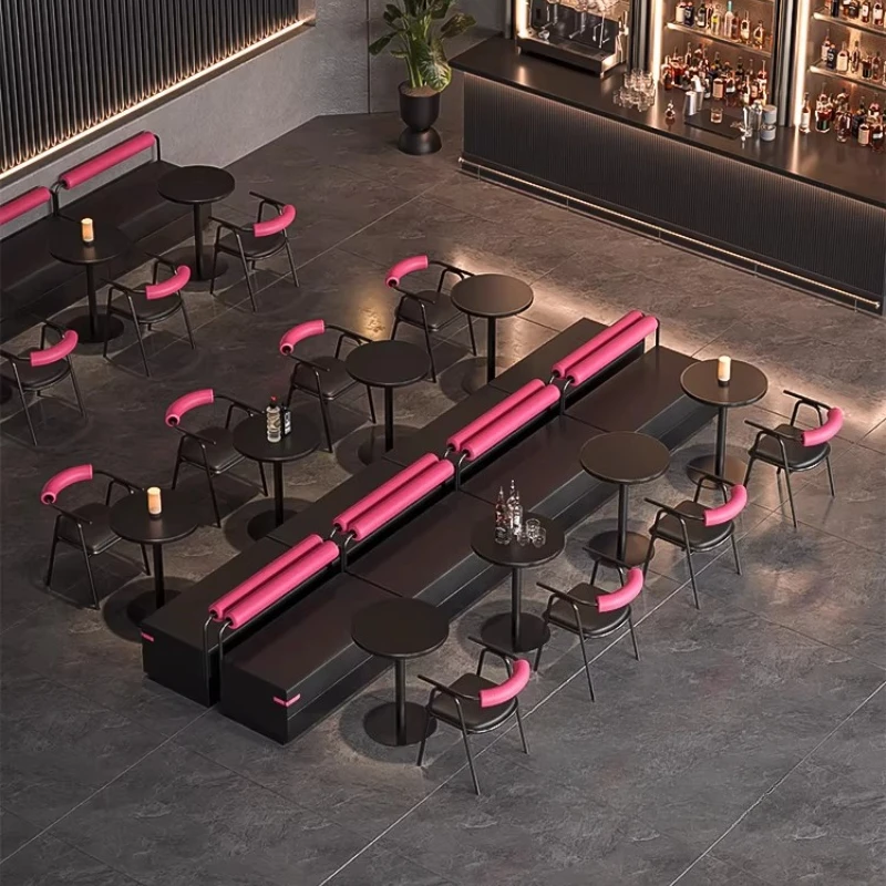 

Industrial style western restaurant bar chair dining shop table and chair combination card seat sofa
