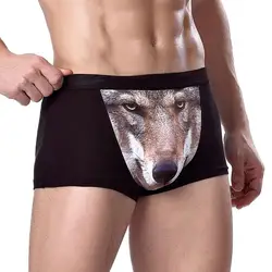 Wolf Eagle Boxers Men Personal 3D Bag Panties Creative Animal Print Wolf Head Eagle Head Short Pants Male Soft Breathable Boxers