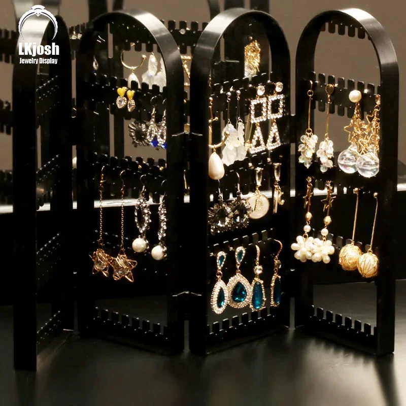 120/180/240/360 Hole Plastic Earring Display Stand Foldable Earring Jewelry Display Stand Holder Storage Box