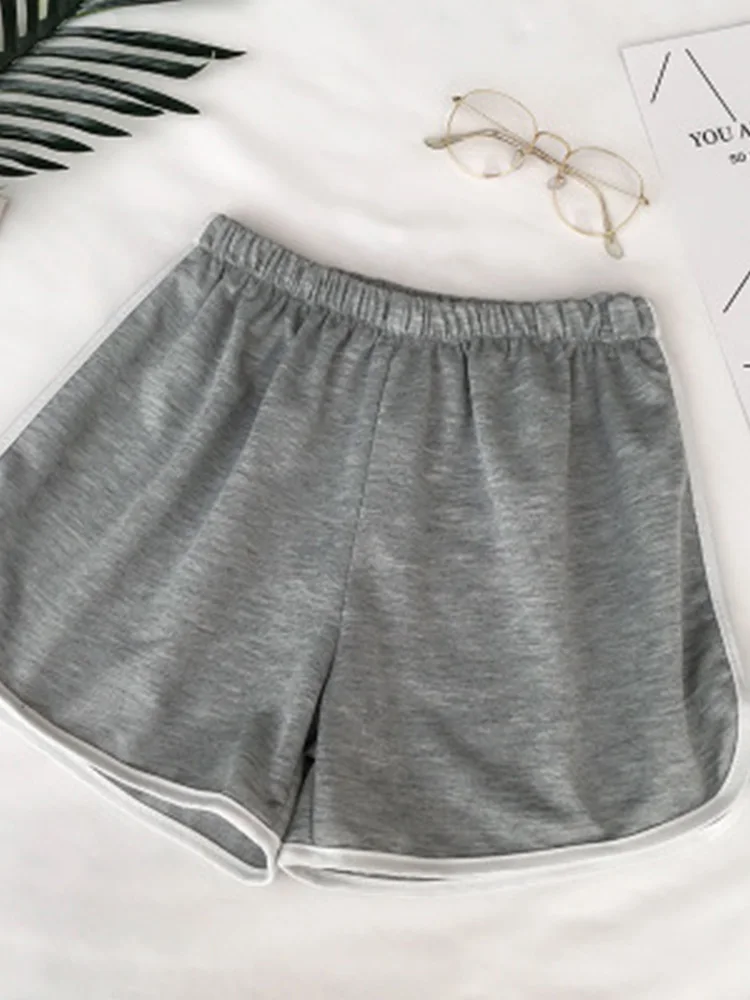 Pantalones cortos informales para mujer, Shorts sencillos de retales para entrenamiento físico, elásticos, ajustados, para playa, 2024