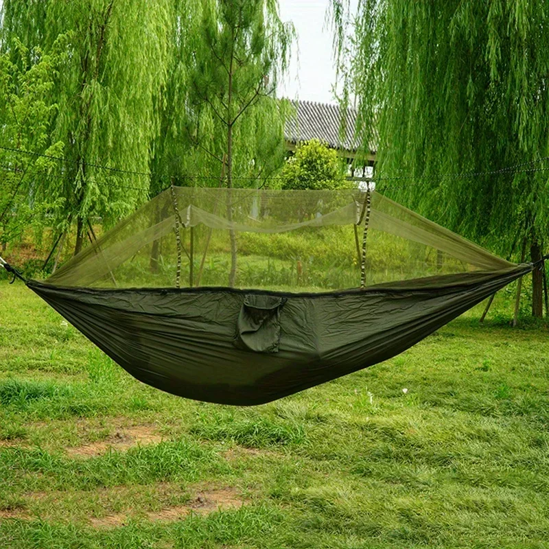 Outdoor Camping Double Hammock Swing Garden Travel Portable Anti-rollover Mosquito Net Hammock Parachute Fabric Rocking Chair