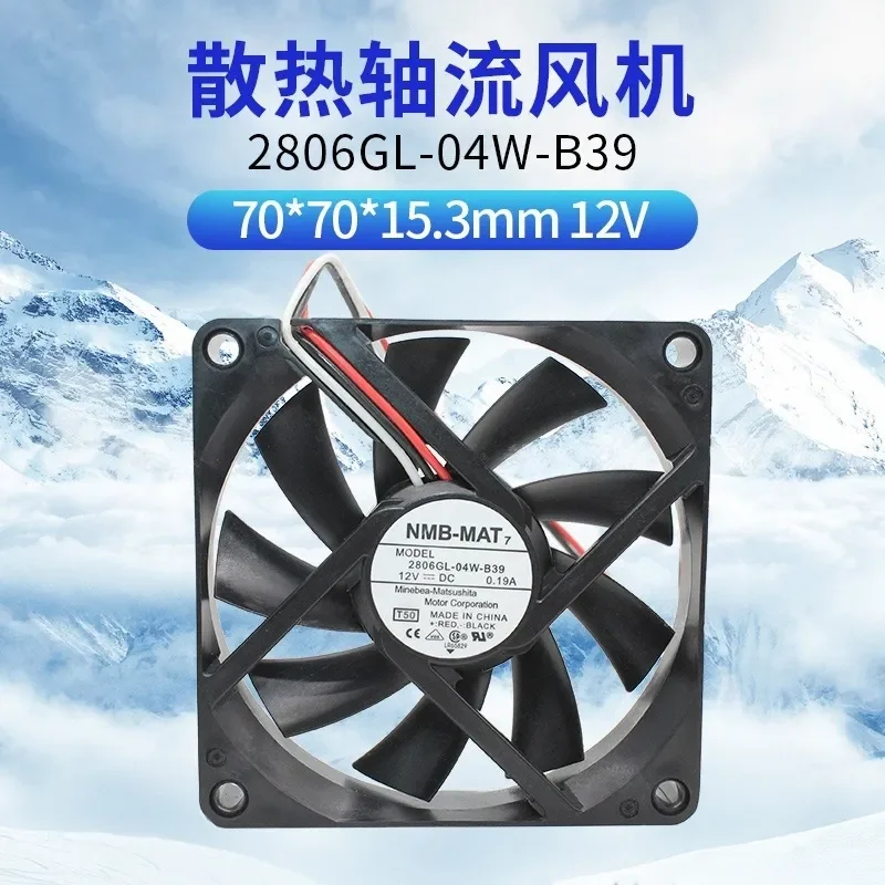 Genuine NMB Meipeya 2806GL-04W-B3912V 0.19A Chassis Power Supply Graphics Card Cooling Fan for PC GPU Server