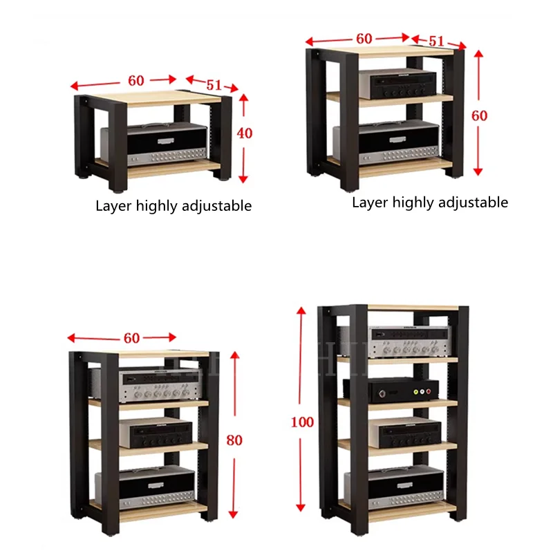 DK-017 wzmacniacz regulowana moc sprzęt szafa dźwięku wideo szafka stalowa i drewniany wspornik stojak 2/3/4/5 warstwa