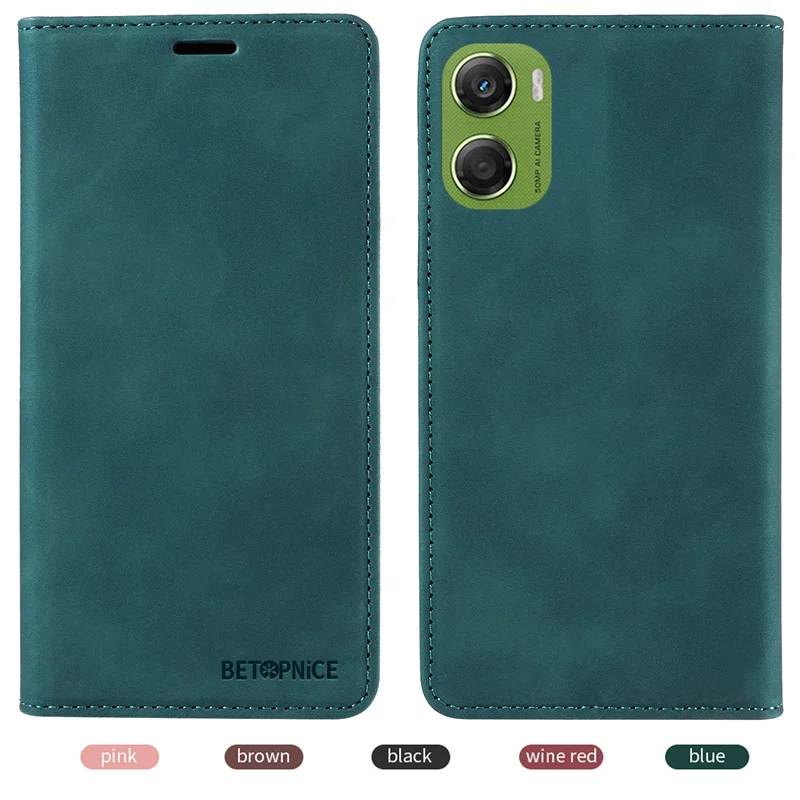 Coque Moto G06 funda tipo billetera magnética para Motorola Moto G06 G 06 4G funda con tapa de cuero para Motorola Moto G06 funda con ranura para tarjetas y soporte