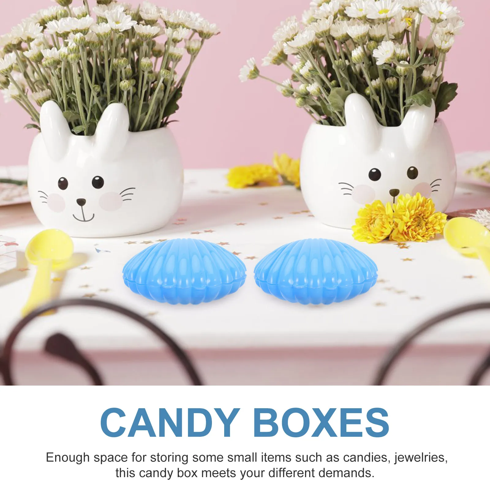 

10pcs Candy Boxes Shell Shaped Plastic Containers For Wedding Party Favor Storage Jewelry Case Earring Organizer Trinket Box