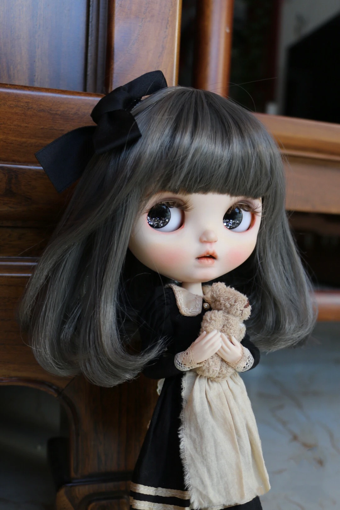 BJD Blythe 1/6 30cm doll Rubber wig Grandma Grey Fit 9-10inch、 16-17cm head circumference Qbaby