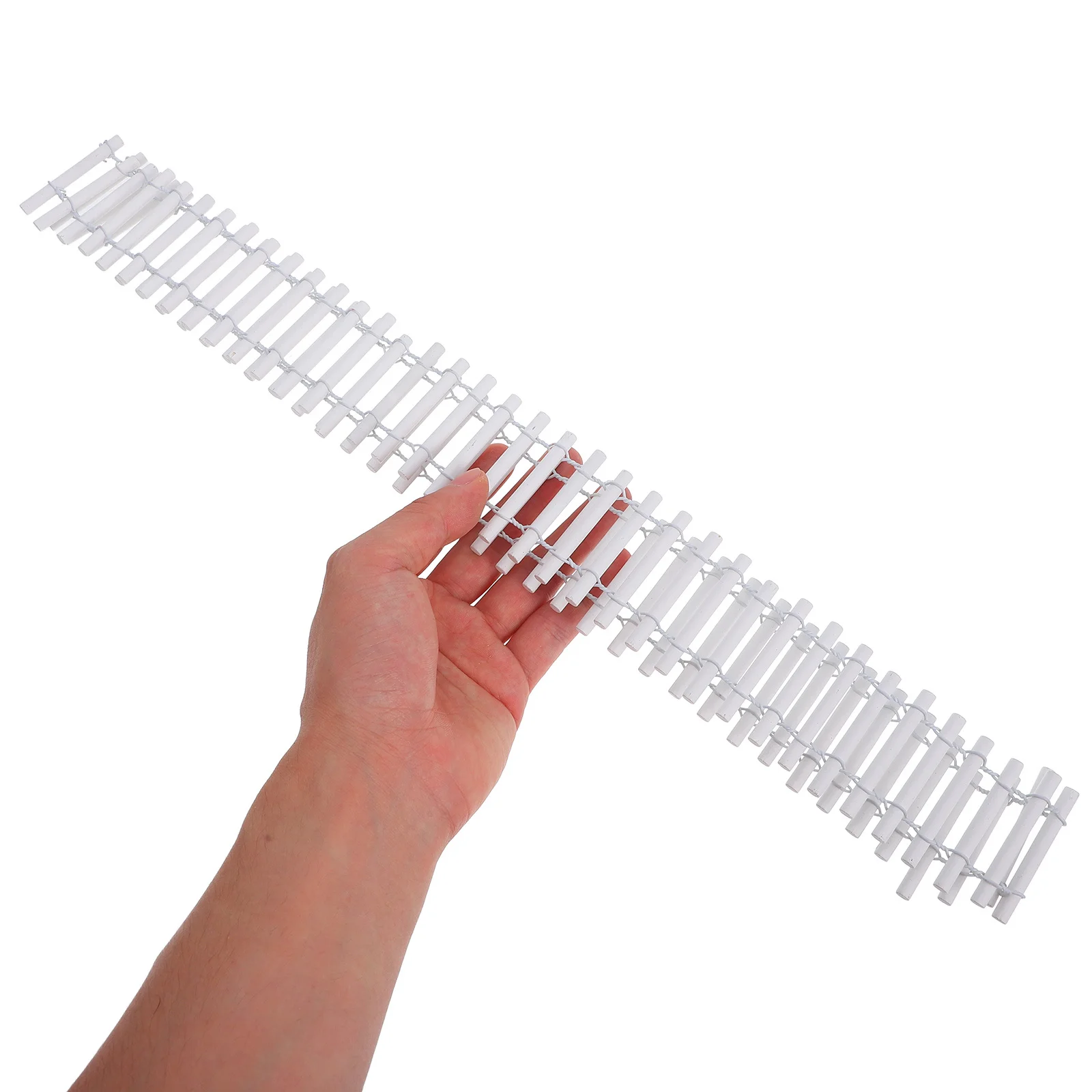 سياج خشبي أبيض مصغر شكل واقعي لحديقة صغيرة بونساي المناظر الطبيعية سياج حديقة صغير أشياء مصغرة