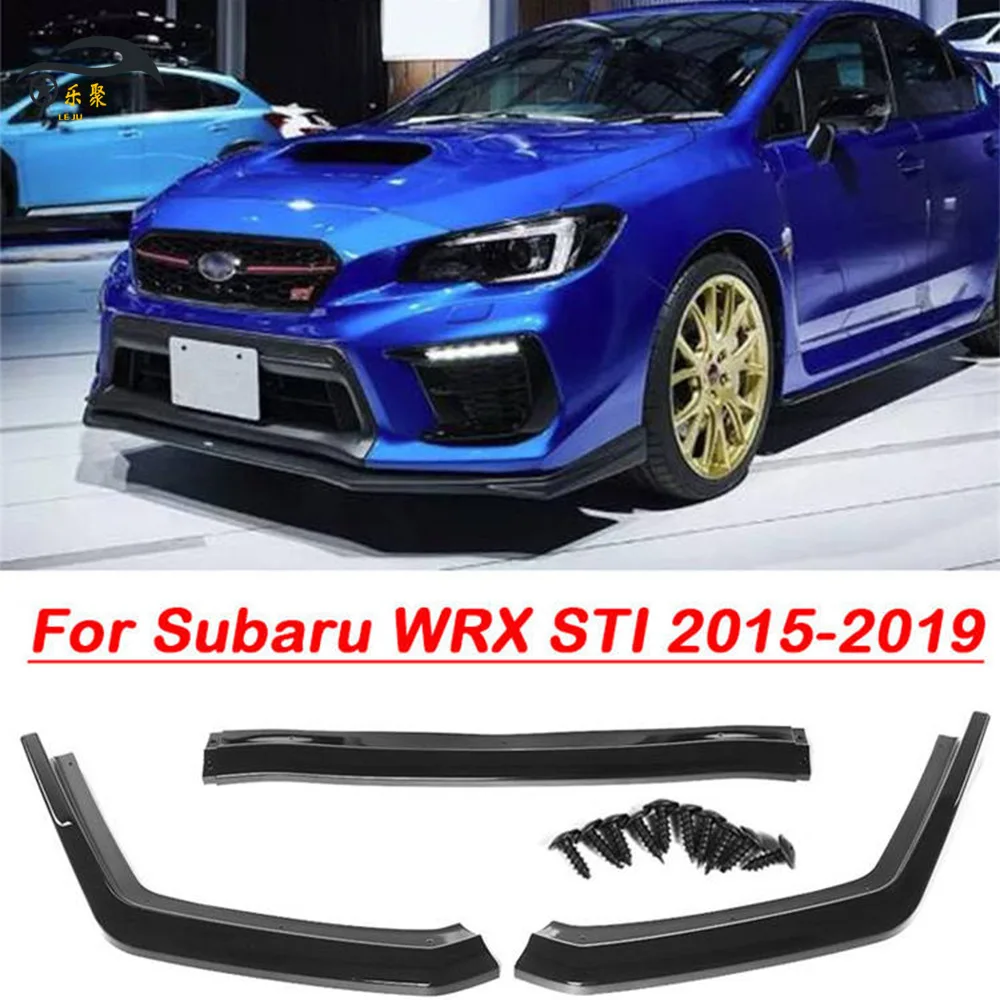 3Pcs Carbon Look Car Front Bumper Splitter Lip Chin Spoiler Diffuser Bumper Body Kit For Subaru WRX STI 2015 2016 2017 2018 2019