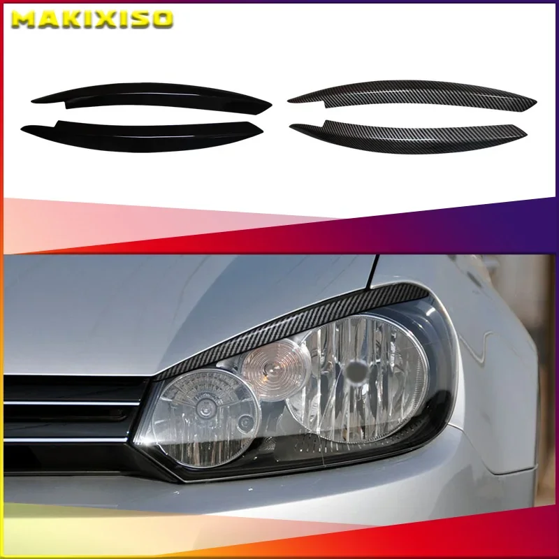 

2Pcs Car Headlight Eyebrow Eyelids Stickers Trim Cover for Volkswagen VW GOLF 6 VI MK6 GTI GTR GTD 2008 - 2013 Accessories