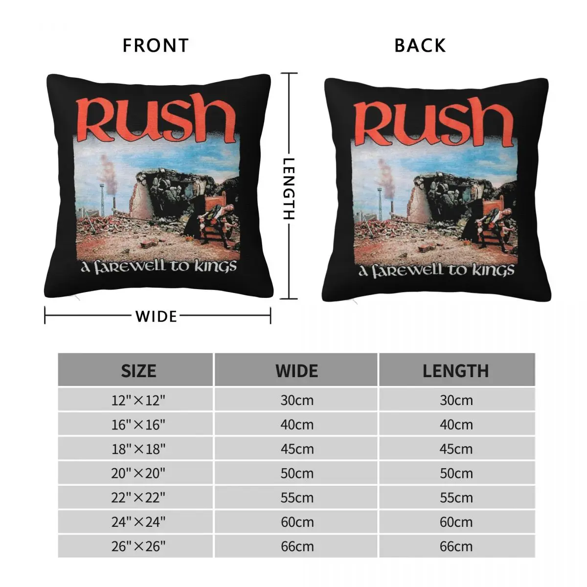 Rush A Farewell To Kings Pillowcase Polyester Linen Velvet Pattern Zip Decor Throw Pillow Case Sofa Seater Cushion Cover 18