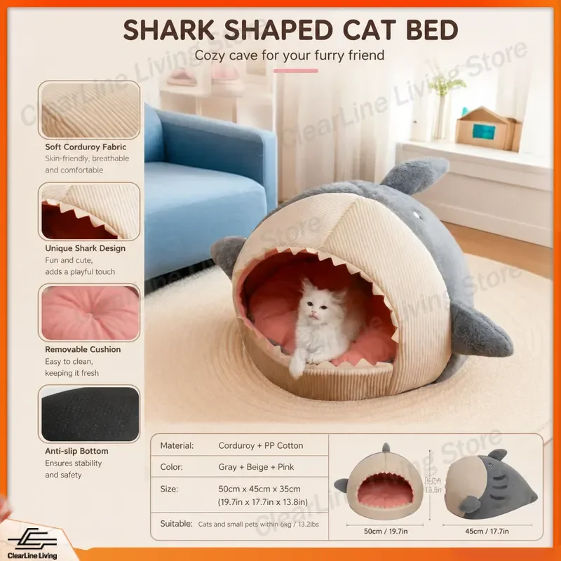 Cat Bed Dog House Four Season Universal Plush Pet Nest Warm Winter Kennel Small Medium Puppy Cushion Indoor Soft Sleeping Mat