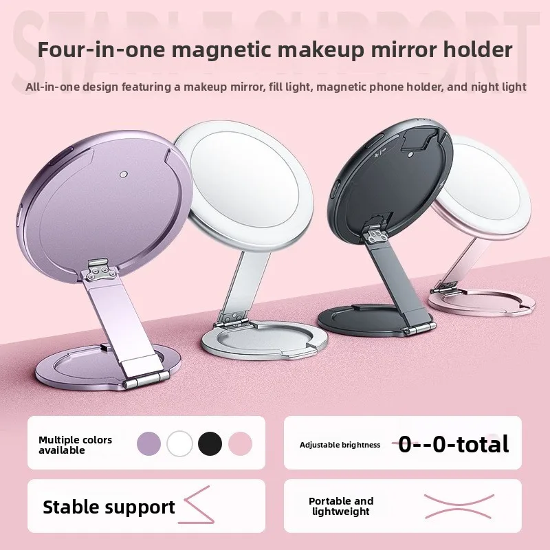 2026 Magnetic Mini Portable LED Fill Light Adjustable Color For Selfie Live Streaming Makeup Mirror Portable Lighting Lamp