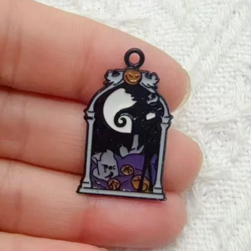 10pcs alloy drip oil cartoon Halloween pendant, DIY jewelry making earrings, keychain accessories image 5