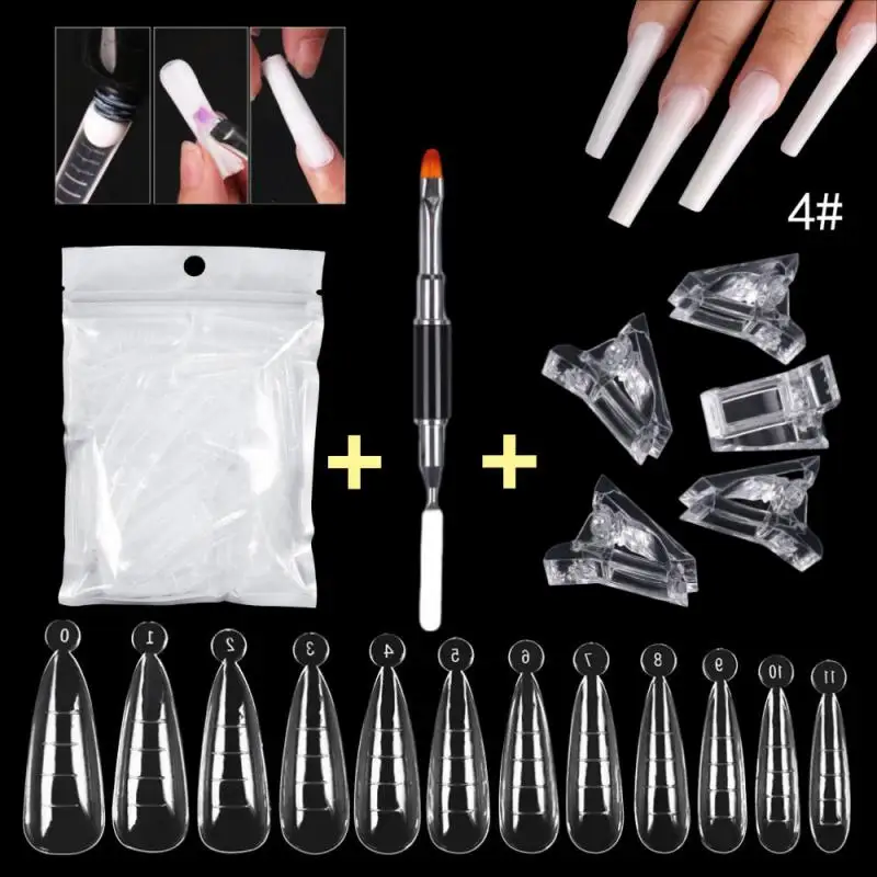 Extension False Nail Form Nail Art Extension Forms Acrylic Fake Nail Tips 120/60PCS/Bag Full Set Fake Finger Nail Tips Manicure