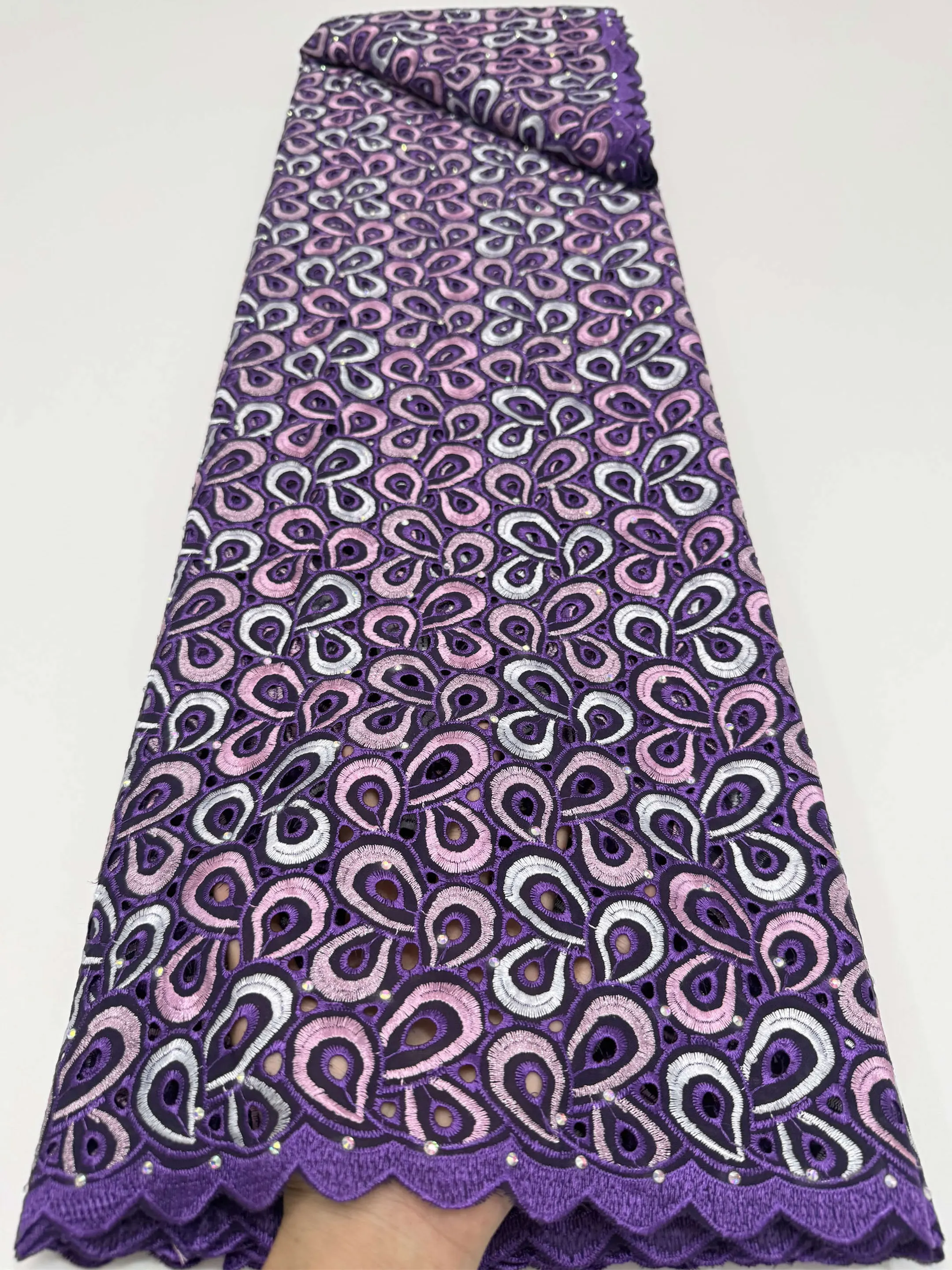 Multicolor Austria Lace Best Quality African inspired Fabric Original Cotton 100% Fashion Sewing Garment Swiss Cloth
