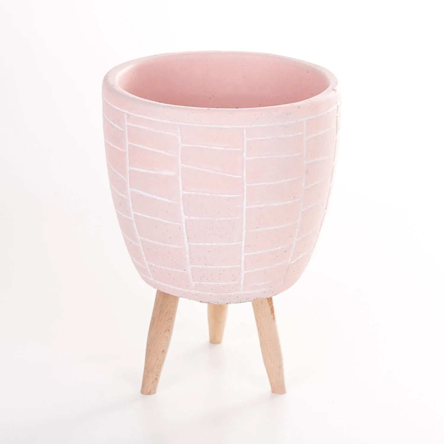 Pink concrete potted wall patterned pink concrete flower pot 13,5x Cm