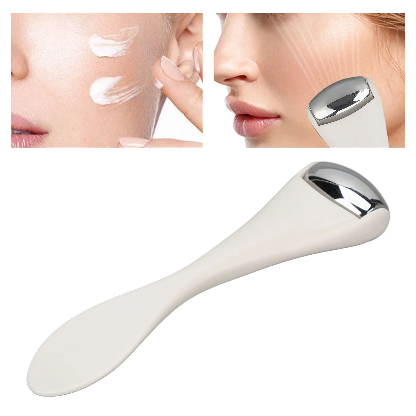 Mini rodillo de hielo de acero inoxidable para mujer, aplicador de crema de ojos de Metal, masajeador Facial para aliviar la hinchazón, apretar, herramienta para el cuidado de la piel