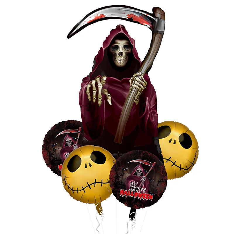 Halloween New Horror Balloon Set Scythe Death Golden Aluminum Film Balloon