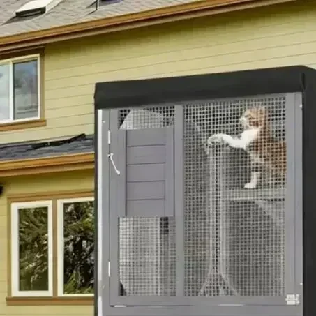 

Outdoor Cat House Cover Weatherproof Oxford Fabric Pet Fence Protector Dustproof Dog Cage Cover With Waterproof Strips