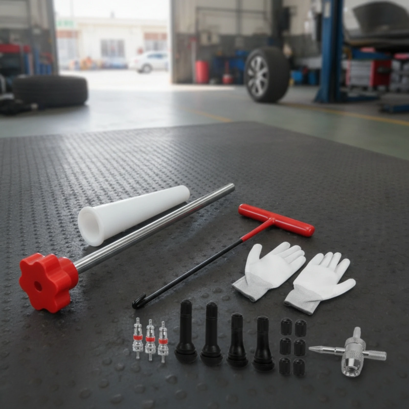 Valve Stem Installation Tool Kit Long-Handled Tire Valve Stem Tool Kit Knurled Manual for DIYers, Garage