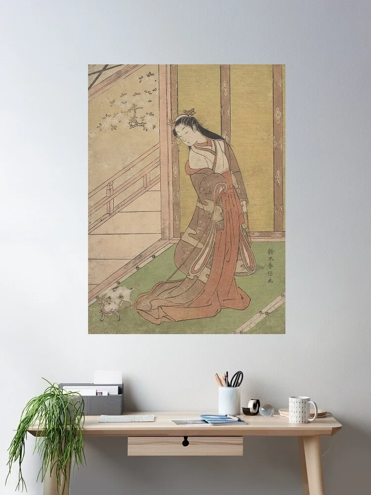 Onna San no Miya (the Third Princess) Suzuki Harunobu Japanese, Art Print Canvas Poster, Living Room Decor, Home Wall Picture
