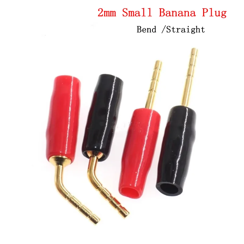 1PCS 2mm Banana Plug Curved Pin Screw Sock Male Banana Plugs Audio Speaker Adapter Connector