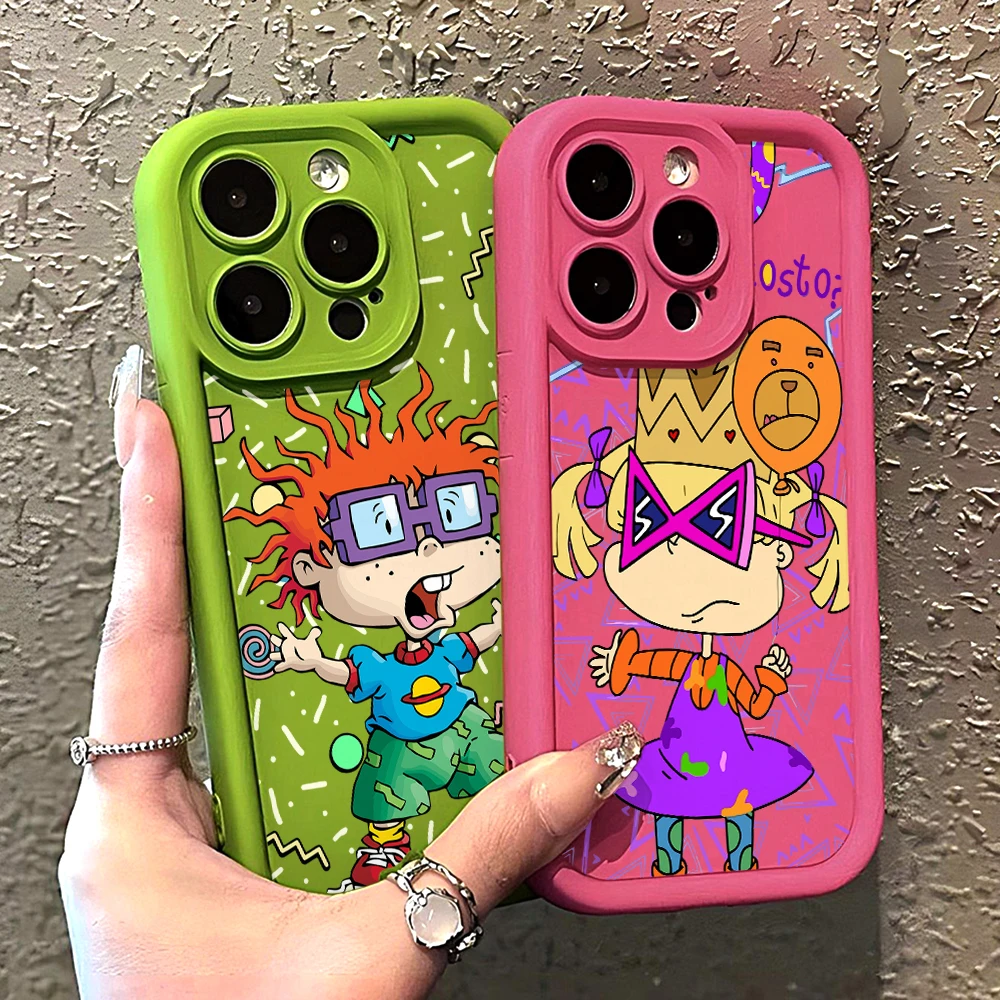 Funny Cartoon R-Rugrat Phone Case for Xiaomi Redmi Note 13 12 12S 11 11S 10 9 8 Pro Plus A3 14C 13C 12C 10C 9C 4G 5G Ladder Case