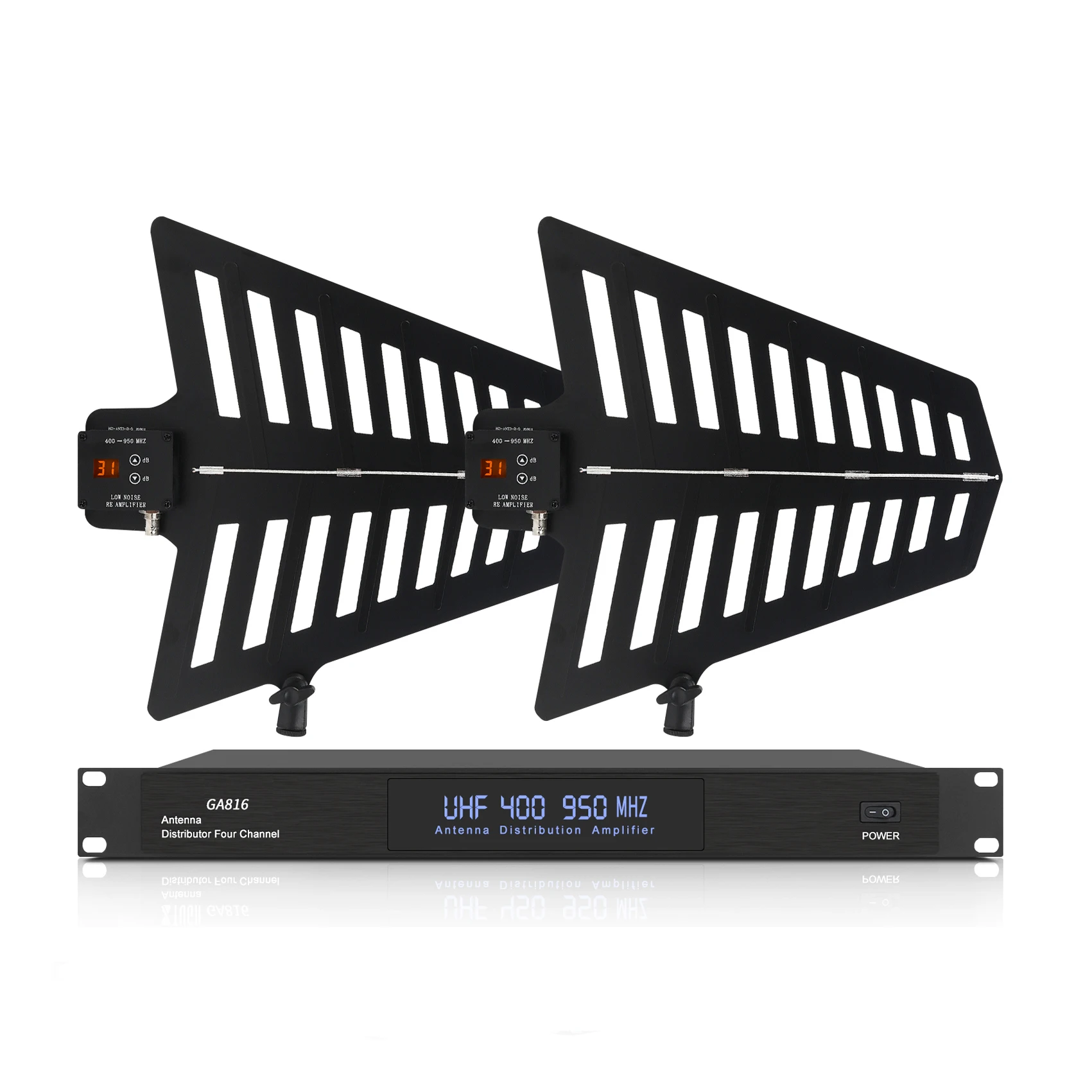 GA816 Signal Distributor Antenna Distribution System Wireless Microphone 10 UHF Channel Signal Booster Amplifier