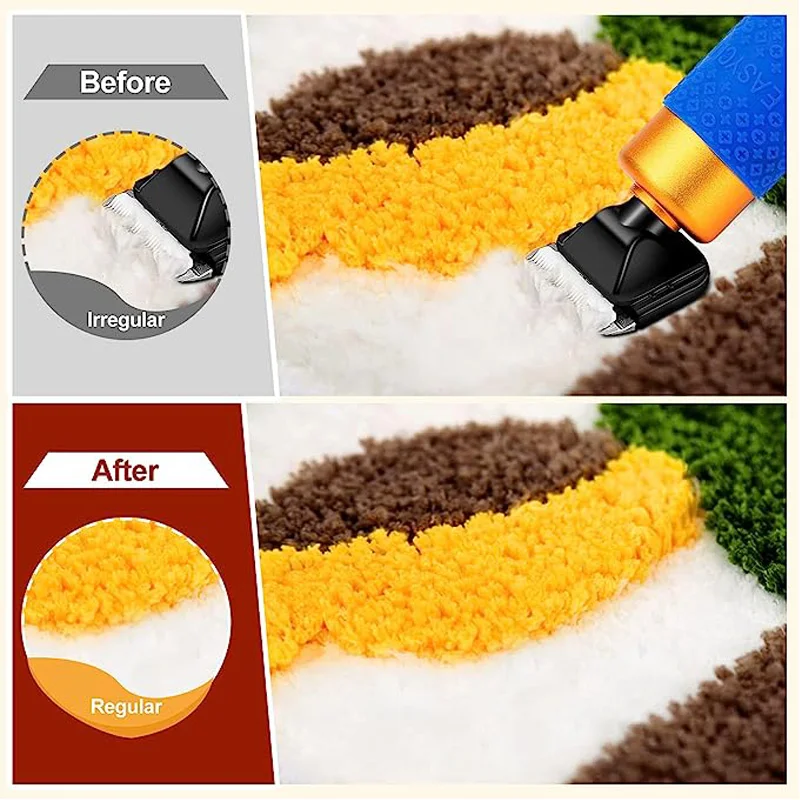 Tufting Carpet Trimmer with Shearing Guide Rug Carver Electric Speed Adjustable Rug Tufting Carver Clippers Carpet Carving Tool