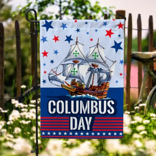 Happy Columbus Day American Decorative Garden Flag KKL AAL HHM WZZ yyi