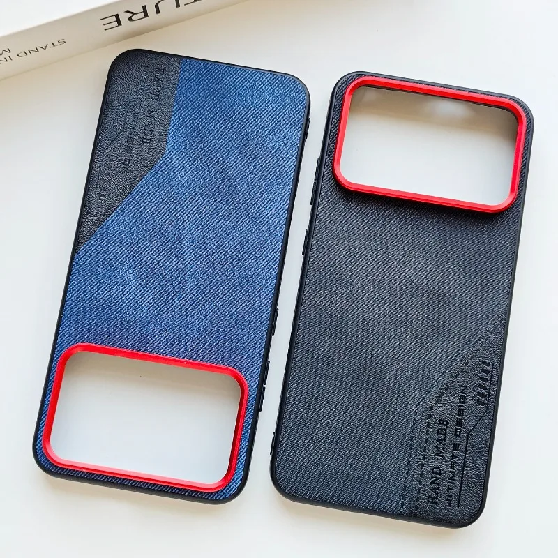 

For Infinix Note 60 Pro Case Matte PU Cowboy Leather Splice Hard Phone Cover For Infinix Note 60 Pro Shell Non-Slip Bumper