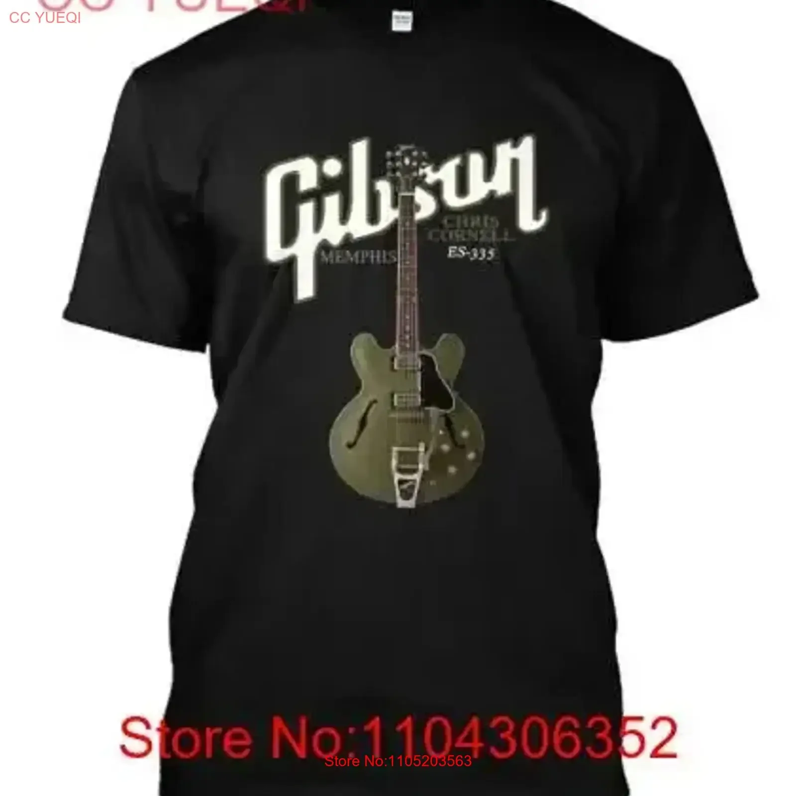 NWT 6379 Chris Cornell Signature Guitar ES 335 T Shirt Size S 5XL vintage Washed designer clothes Soft streetwear homme graphic