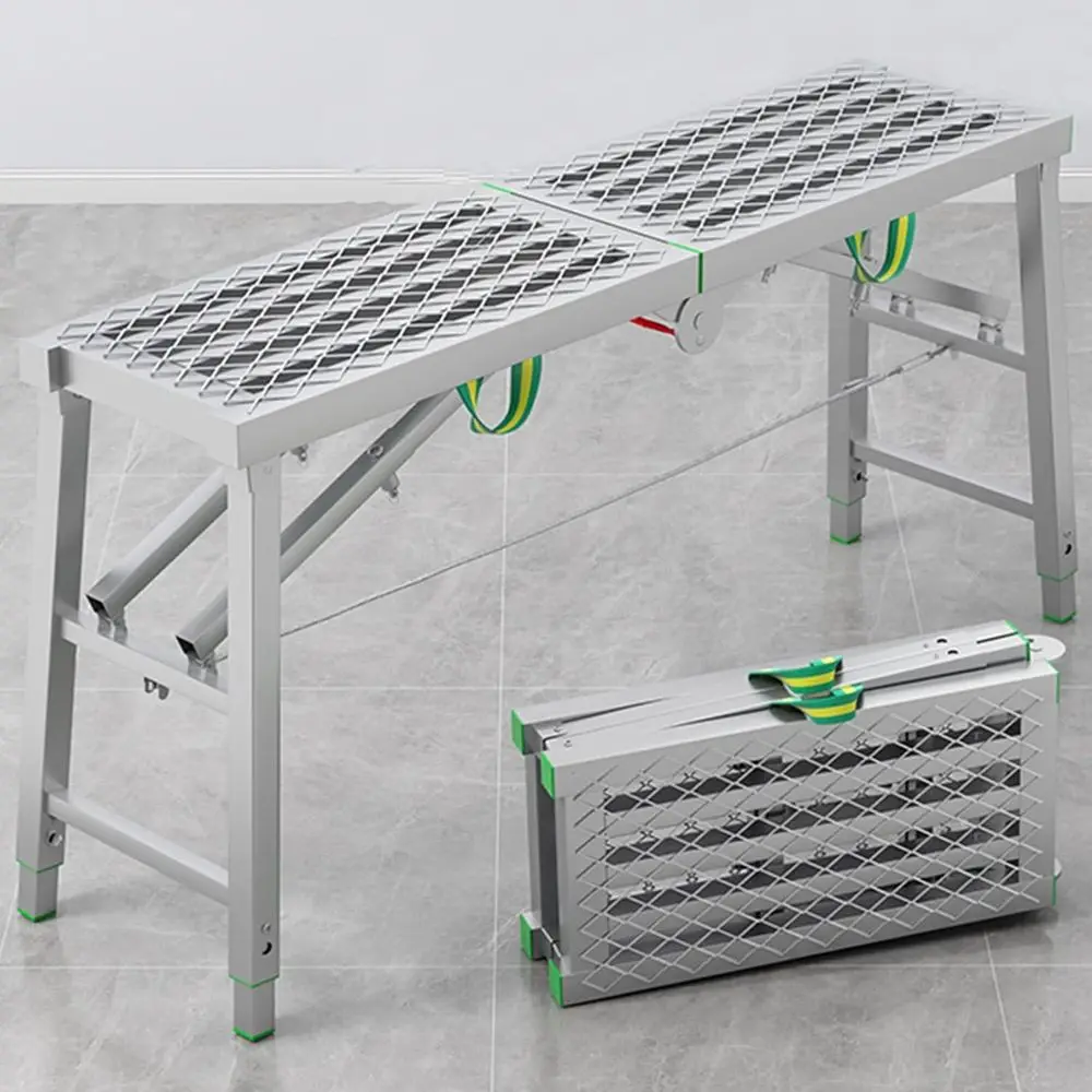 Portable Holding Scolding, Multipurpose Work Platform Scaold Tower Ladder Stool Work Ben, 880 Lbs Load, Galvanized Steel, 200cm