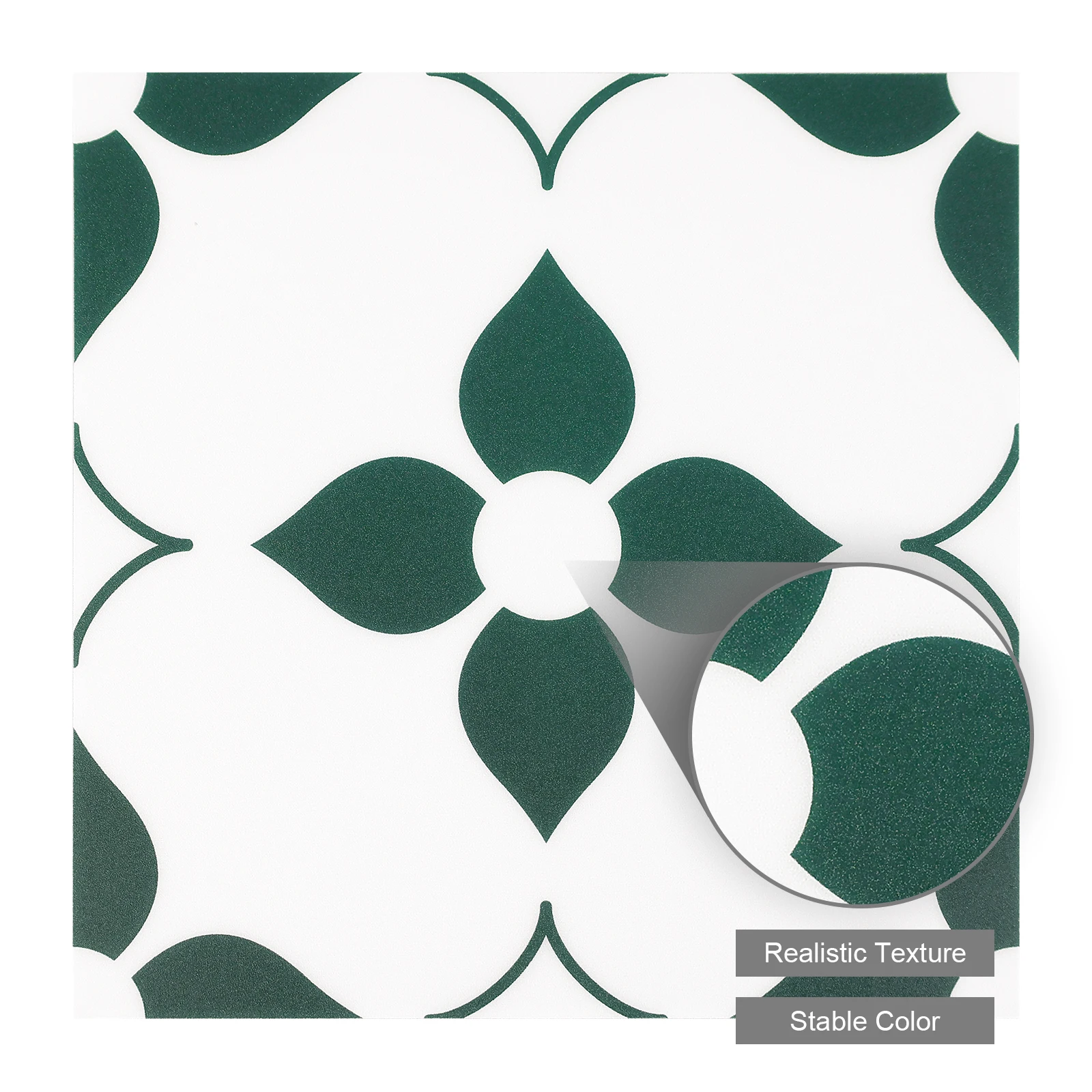 7.87 in. x 7.87 in. Light Green Floor Stickers Peel and Stick Waterproof (10-Pack) for US